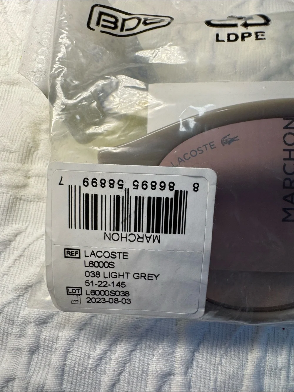 NEW LACOSTE women's l6000s sunglasses in light grey/grey gradient
